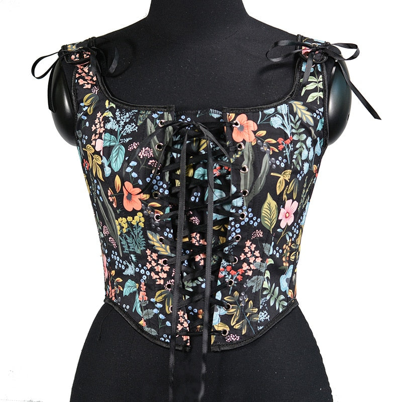 Cinched- the Folkloric Medieval Inspired Lace Front Corset Top 4 Color Ways