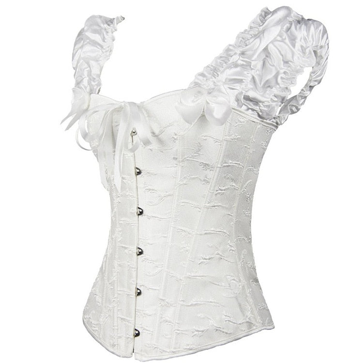 Ahoy- the Pirate Style Puff Sleeve Corset Top Plus Sizes 2 Colors