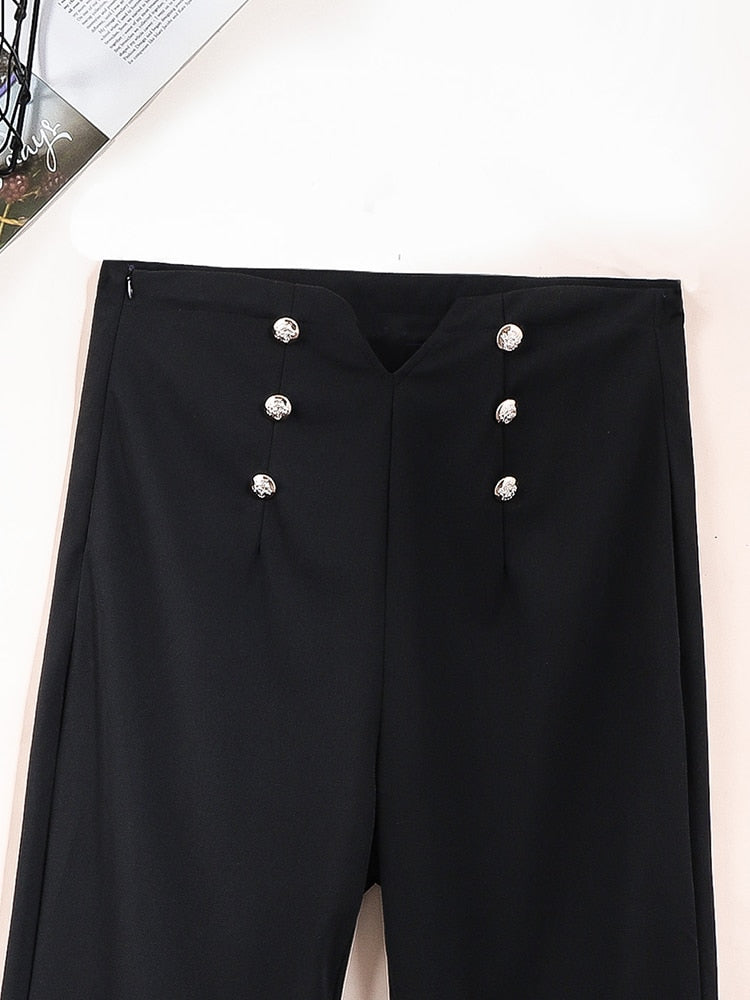Sailor- the Black High Waist Sailor Pants Plus Size