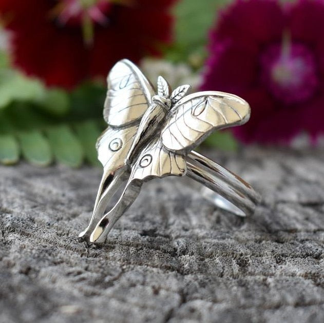 Whisper- the Art Nouveau Luna Moth Ring