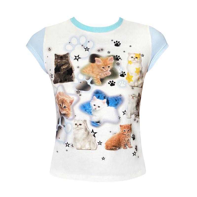 Kitty- the Kitty Cat Print Mini Tee Shirt