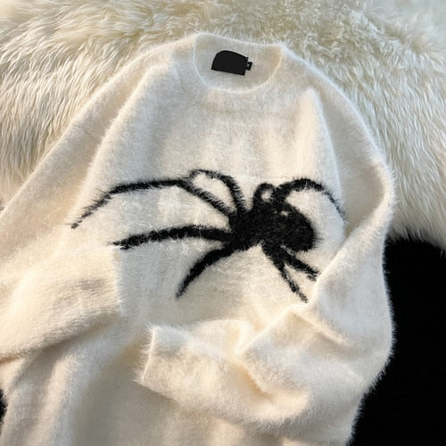 Spidey- the Black Widow Design Fuzzy Sweater 2 Color Ways Plus Sizes