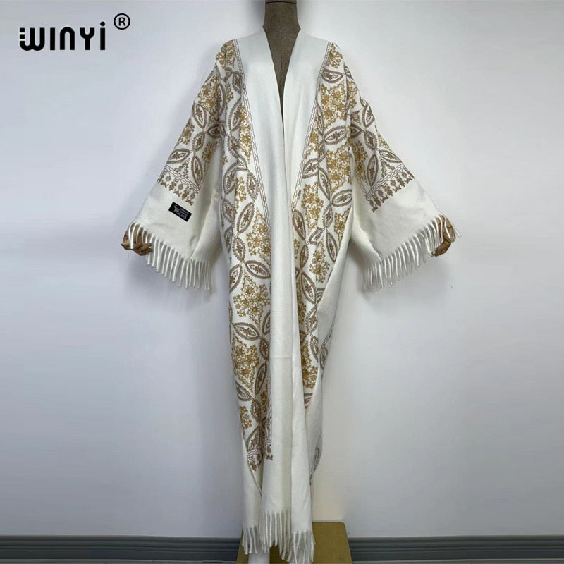 Piano- the Embroidered Wool 1920s Style Fringed Piano Shawl Robe