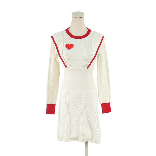Fenced- the Fencing Style Heart Design Sweater Dress