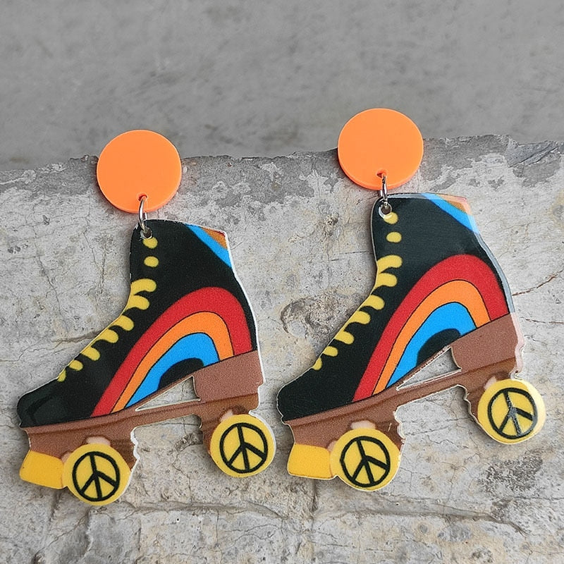Roller Girl- the 70s Inspired Disco Roller Skate Earrings