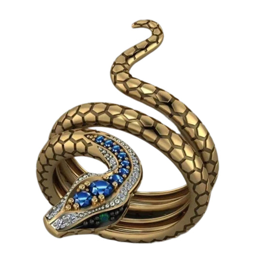 Coil- the Egyptian Revival Snake Ring with Rhinestone Eyes