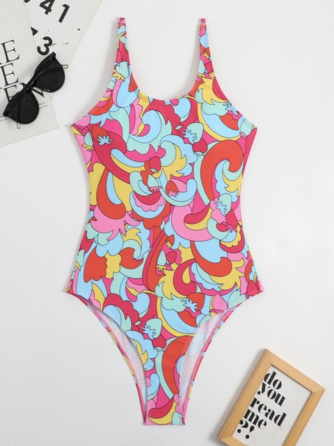 Max- the Psychedelic Strawberry Print Swimsuit