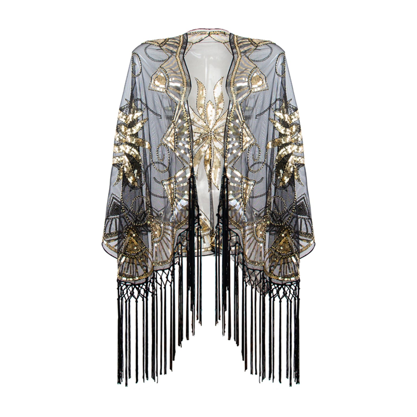 Jazz- the Sequined Fringed 1920s Inspired Shawl 3 Colors