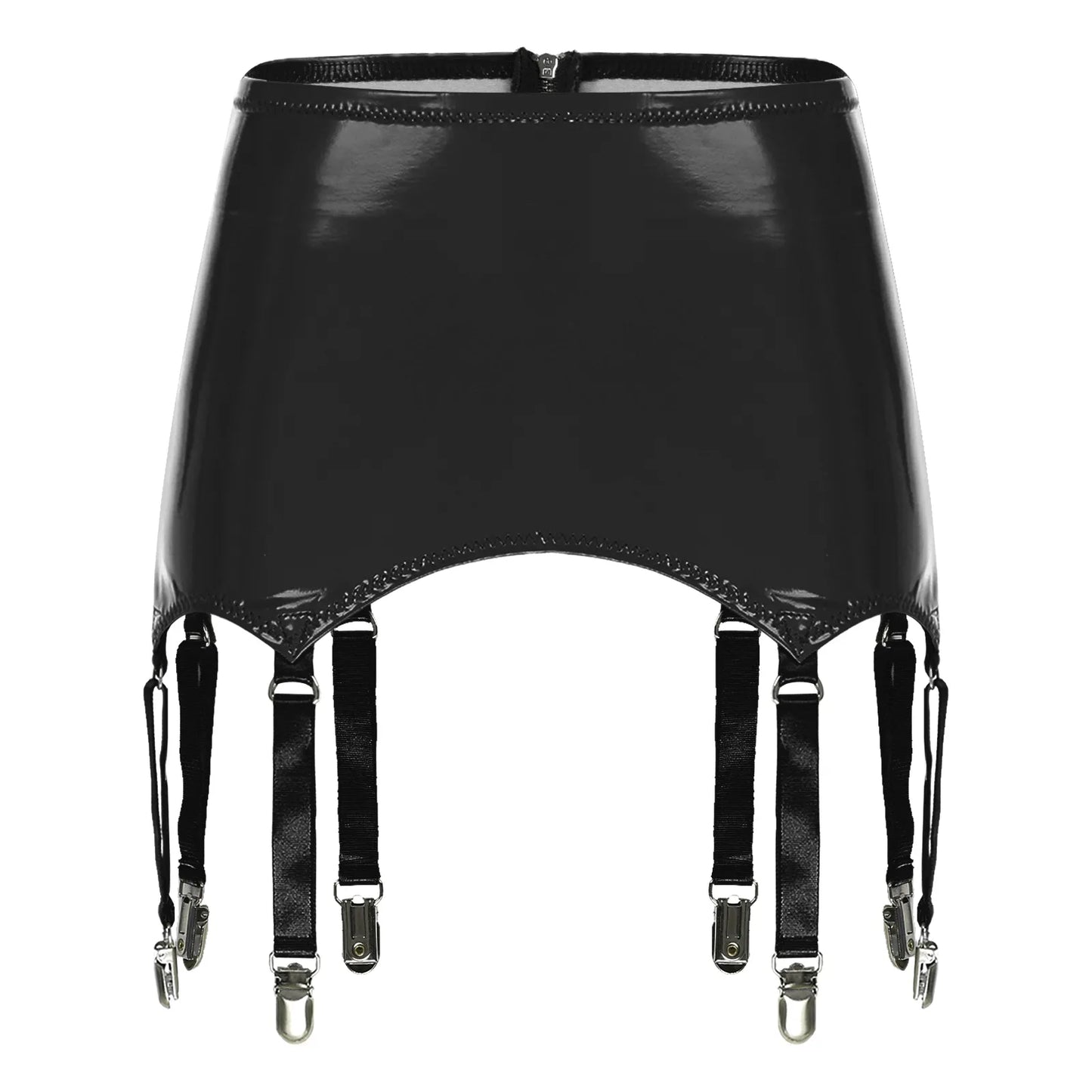 Hip Hot- the Patent Vinyl Girdle with Garters