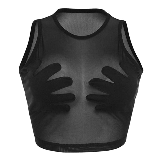 Digits- the Hand Support Sheer Bodysuit or Crop Top