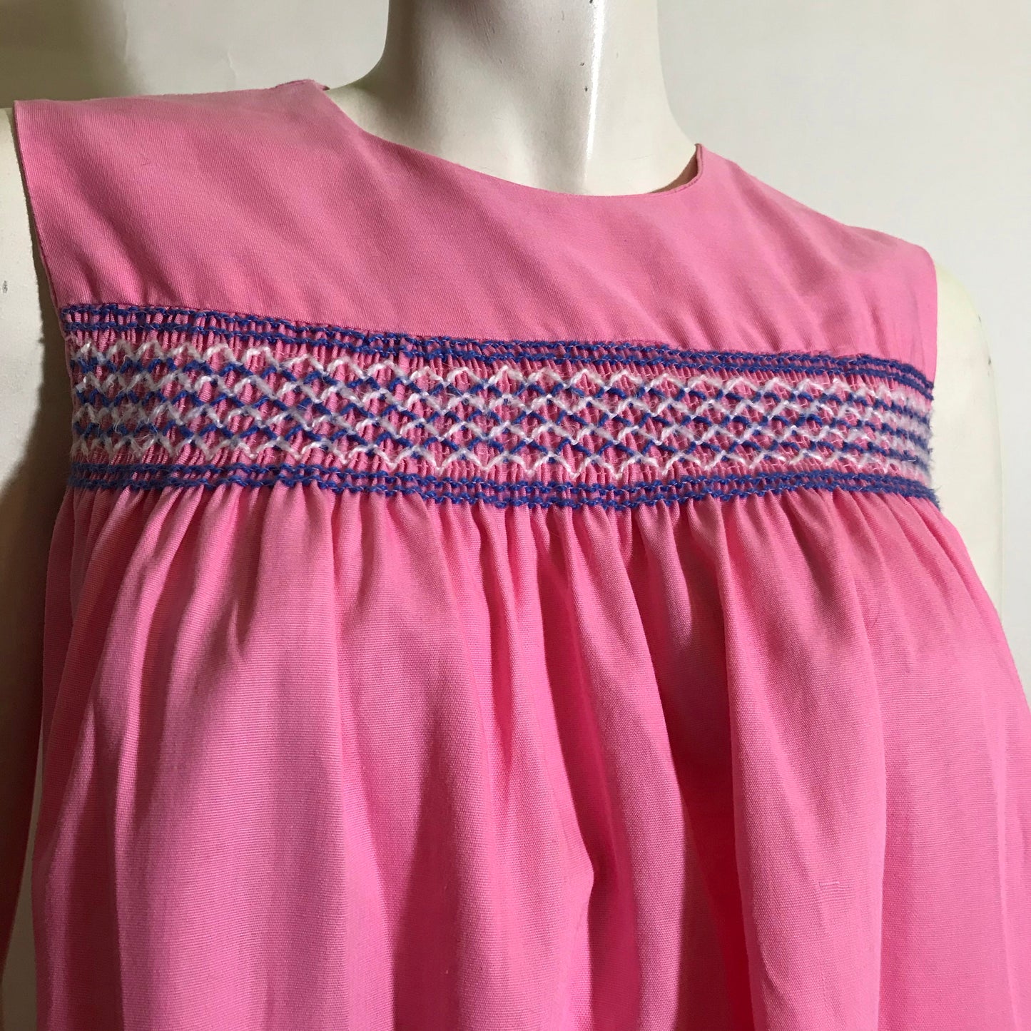 Pretty Pink Cotton Shift Dress circa 1960s