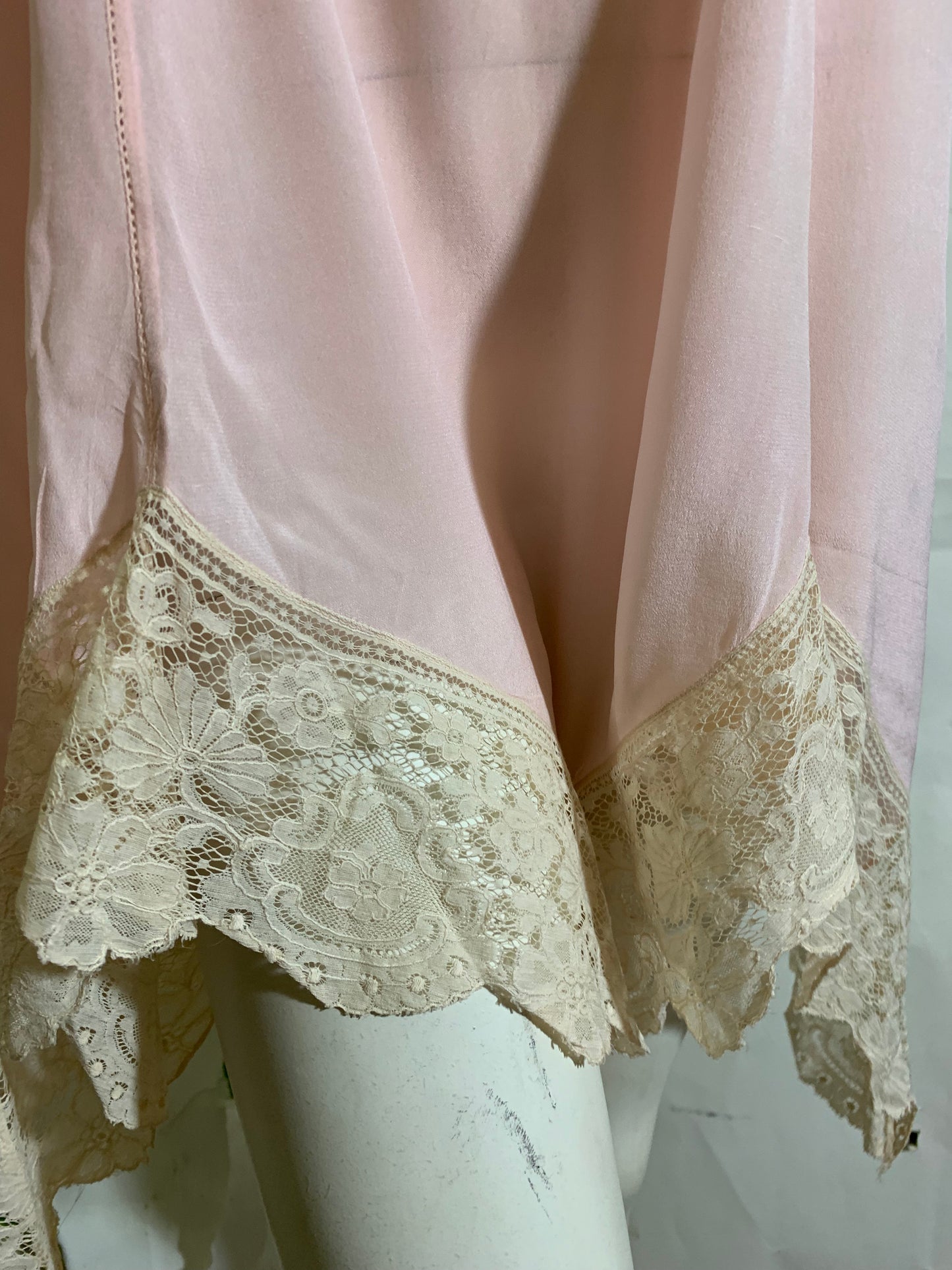 ON LAYAWAY Rose Petal Pink Tissue Silk Step-In Chemise and Float circa 1920s