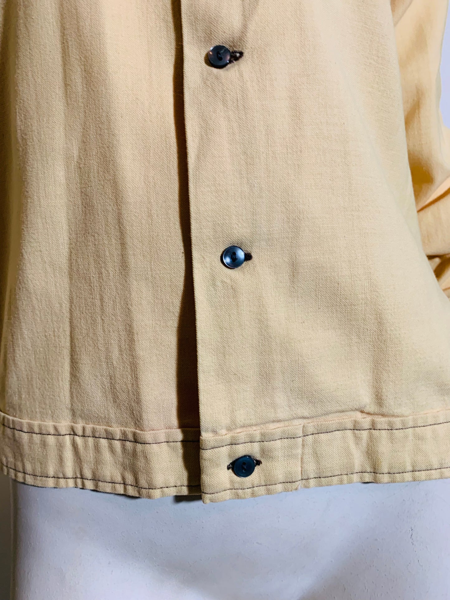 Butter Yellow Cotton Shirt-Jac circa 1960s