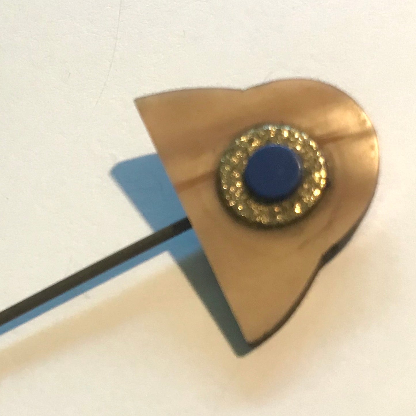 Blue Eye Surrealist Celluloid Hat or Stick Pin circa 1930s