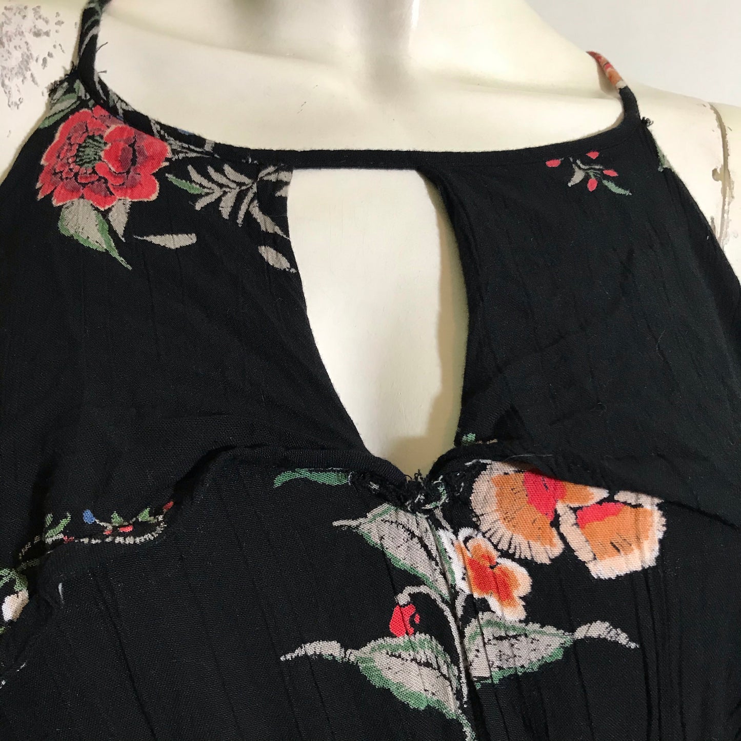 Maxi Skirt Shorts Romper High Low Open Shoulder Floral Dress circa 1990s