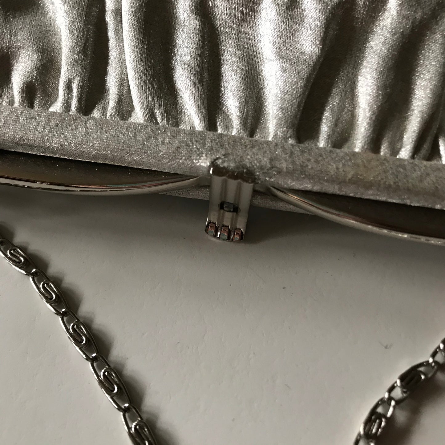 Metallic Silver Fabric Evening Handbag circa 1960s