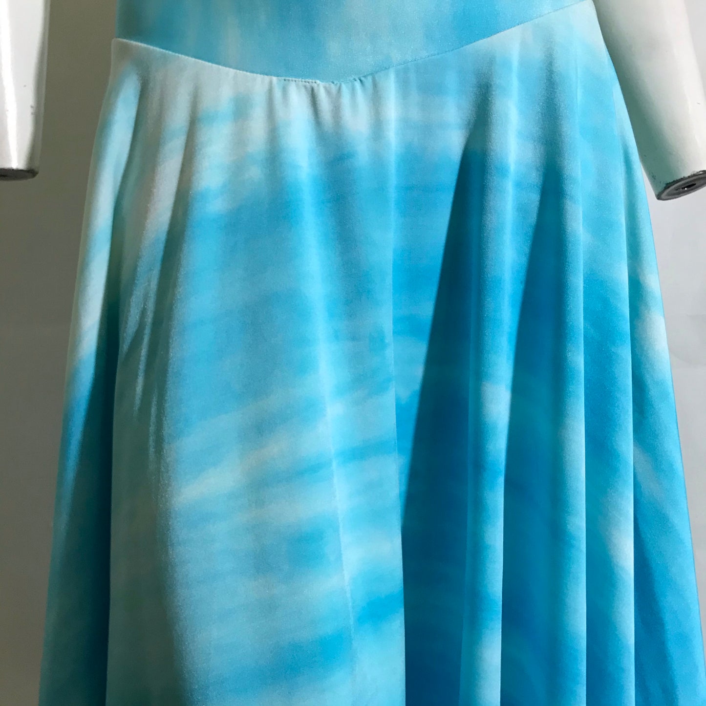Summer Sky Cloud Print Jersey Nylon Dance Dress Leotard circa 1980s