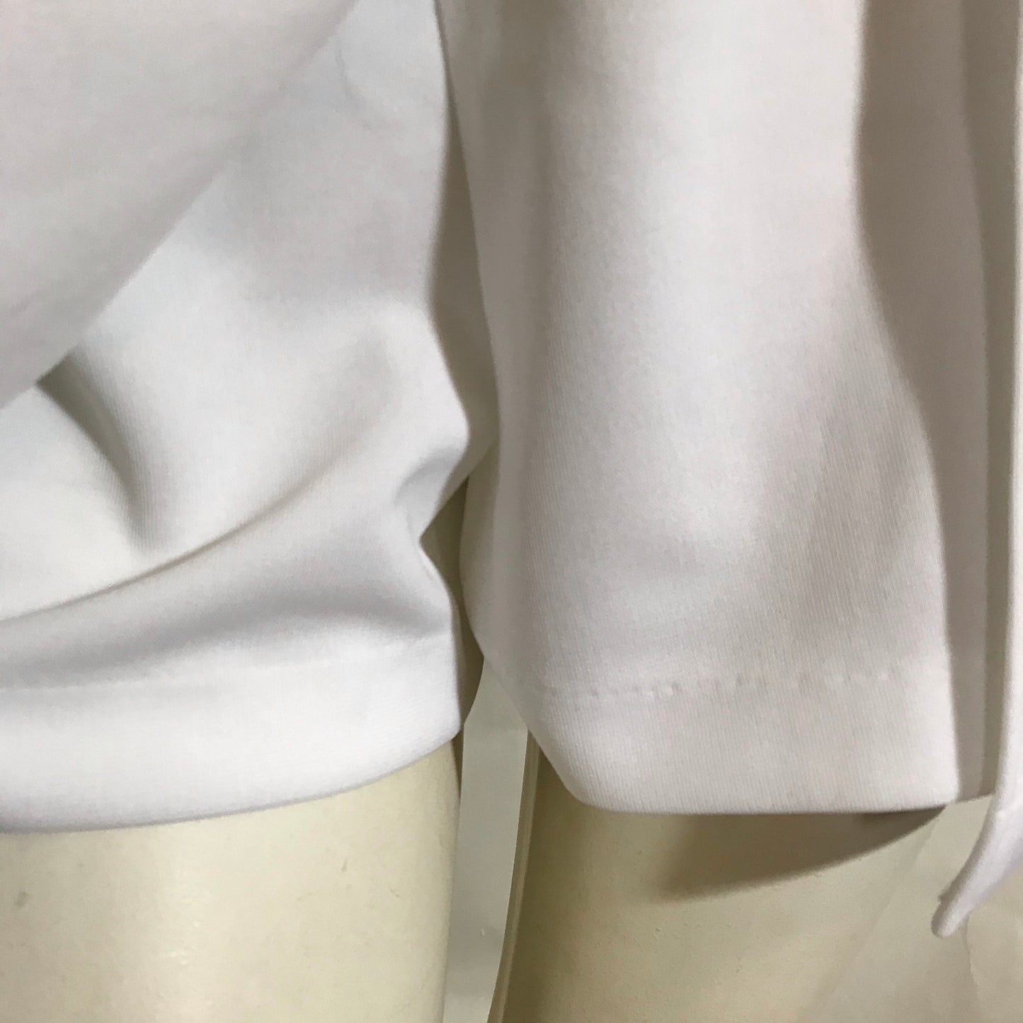 White Poly Knit Side Slit Skort Shorts Mini Skirt circa 1970s