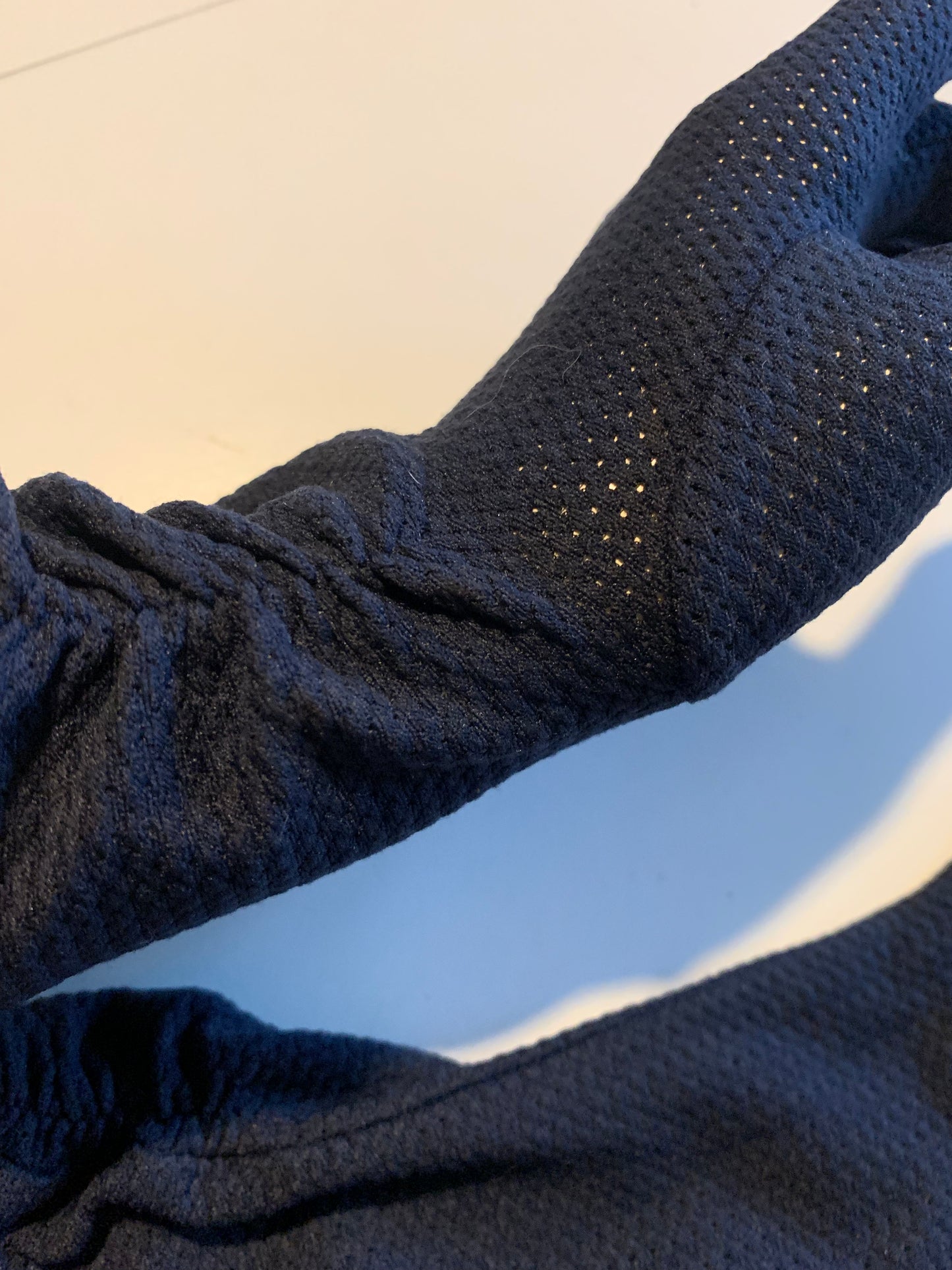 Deep Blue Textured Nylon Wrist Length Gloves circa 1960s