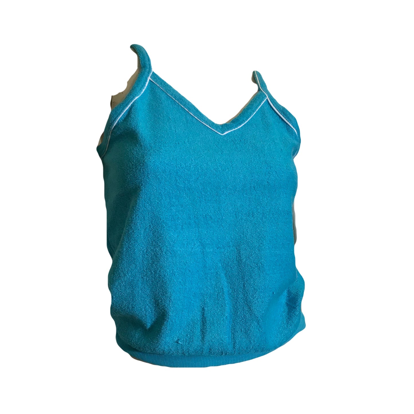 Bright Colored Terry Cloth Tank Top with White Trim circa 1970s 3 Colors Available