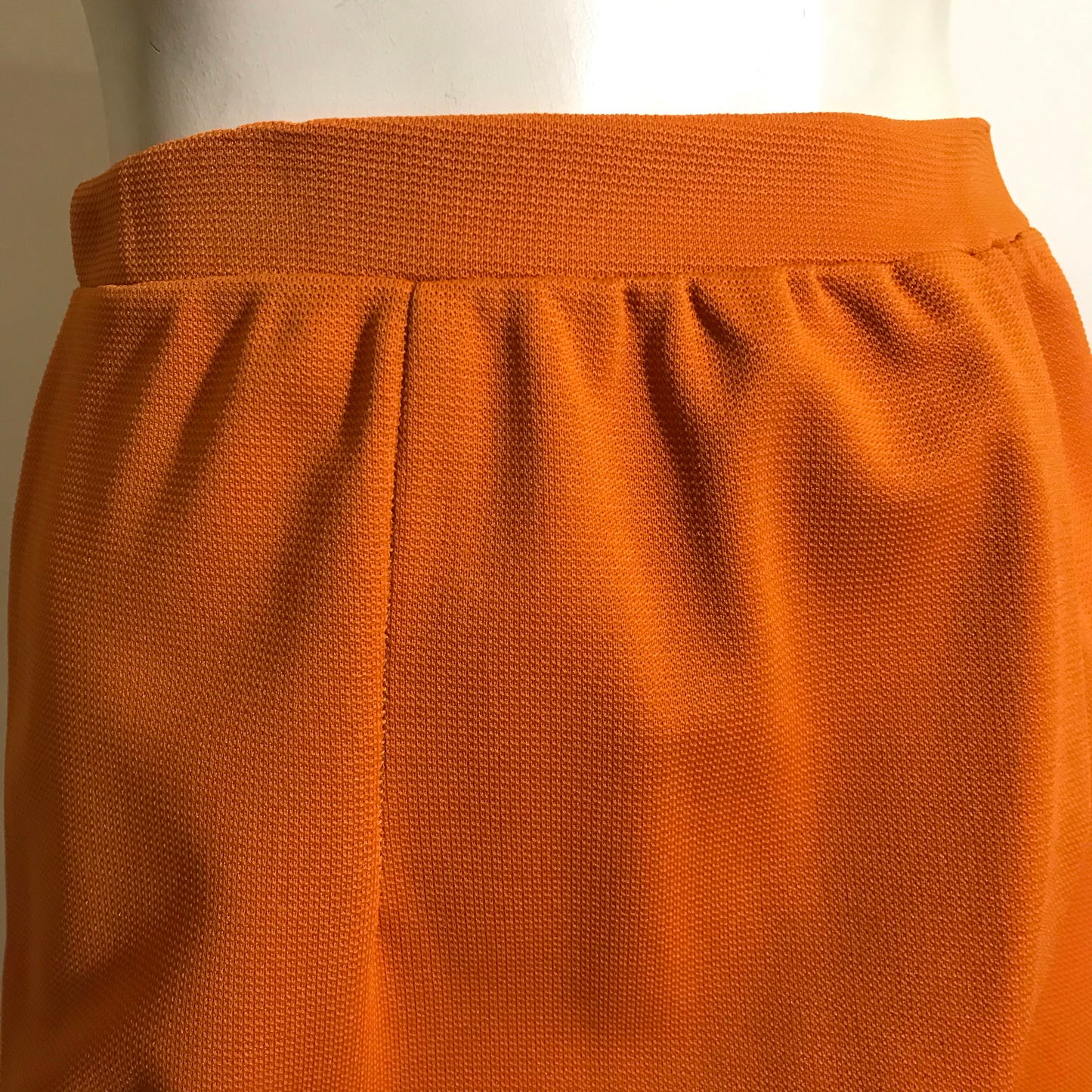 Pumpkin Spice Poly Knit Mini Skirt circa 1960s