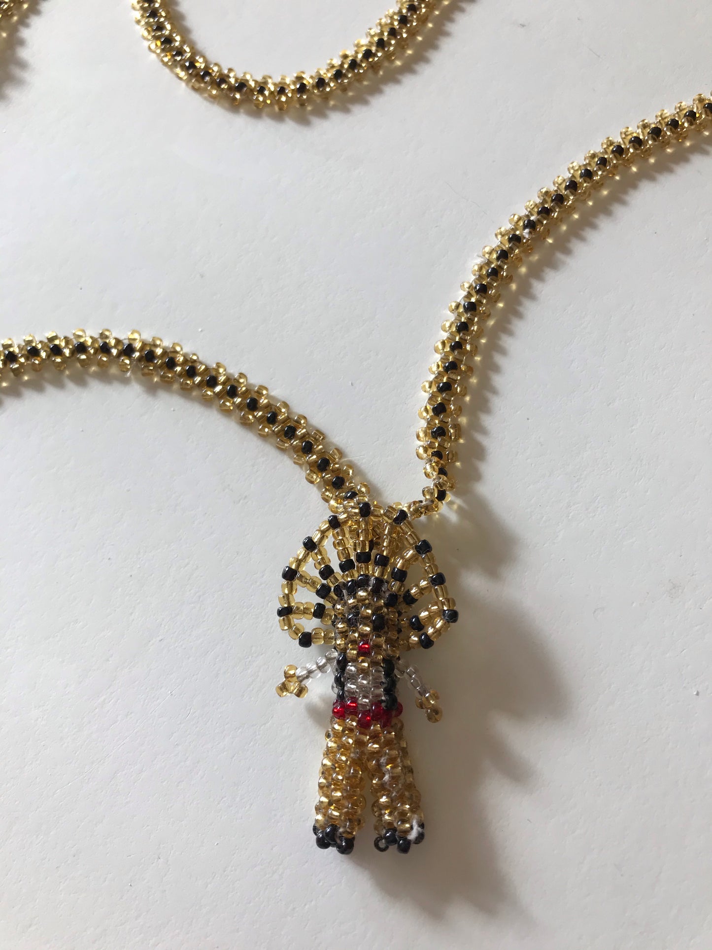 Beaded Native American Pendant Necklace circa 1960s