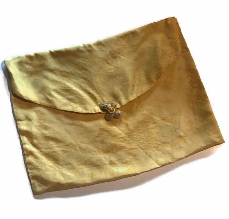 Goldenrod Yellow Rayon Lingerie Bag circa 1940s