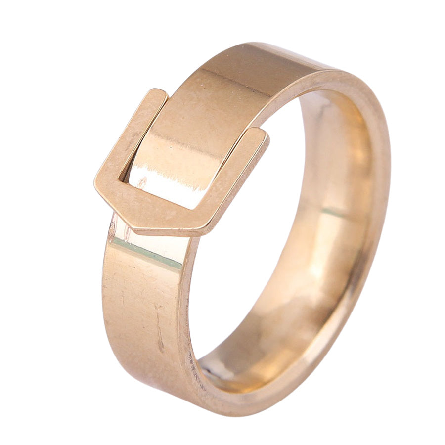 Belt Buckle Gold Tone Metal Ring