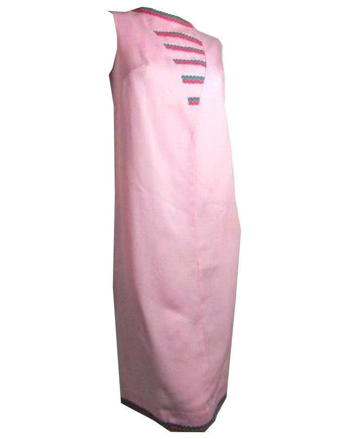 Perky Pink Shift Dress w/ Ric Rac Trim circa 1960s