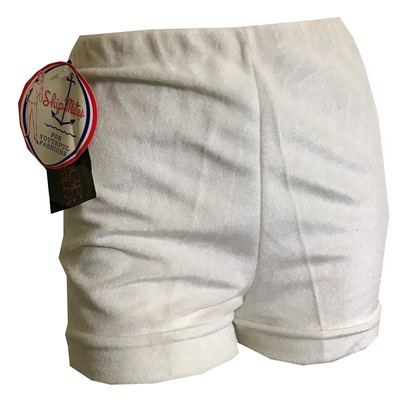 White Rayon Velour Short Shorts circa 1970s